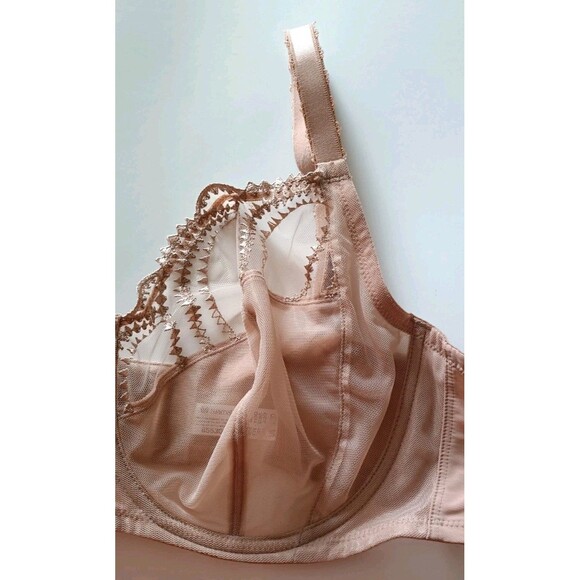 Wacoal Evocative Edge Bra Size 42D Tan Sheer Full Figure Underwire 855304 New - Picture 5 of 6